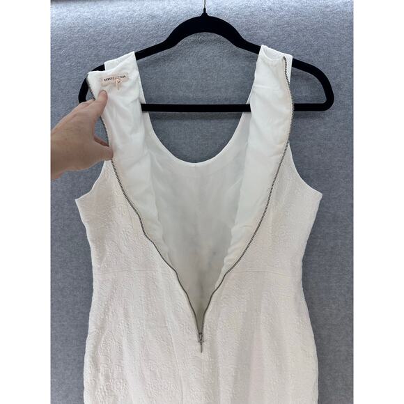 Rebecca Taylor Women's sz 12 White Embroidered Sheath Dress Bridal Graduation - Picture 7 of 14